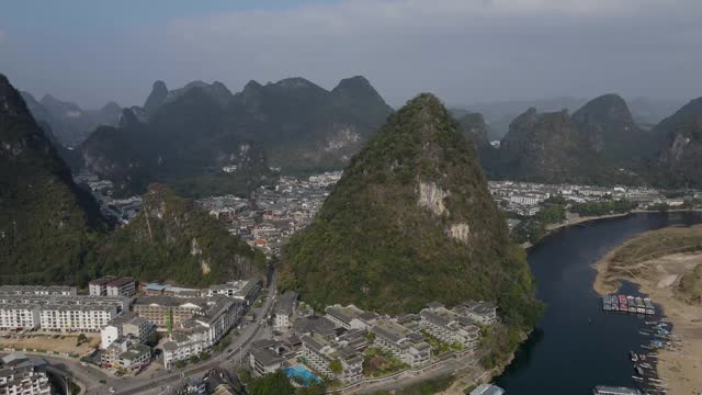 桂林乡村景观航拍视频素材