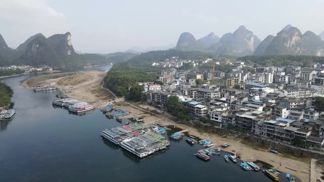 桂林乡村景观航拍视频素材