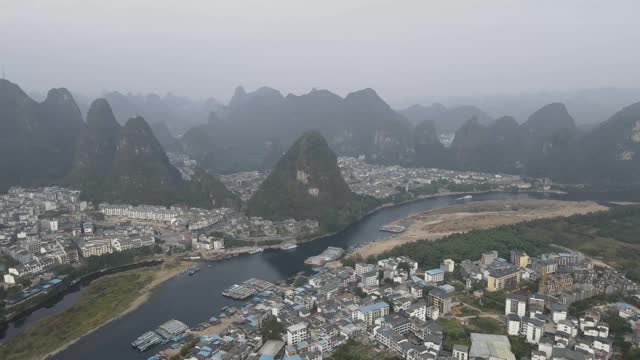 桂林乡村景观航拍视频素材