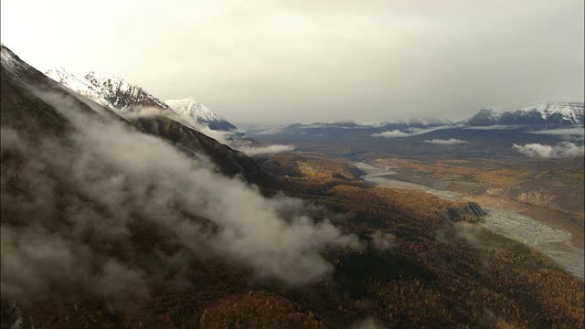 航空阿拉斯加美国山峰山脉三角洲国家公园视频素材