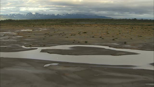 航空阿拉斯加美国景观冰川雪旅行荒野视频素材