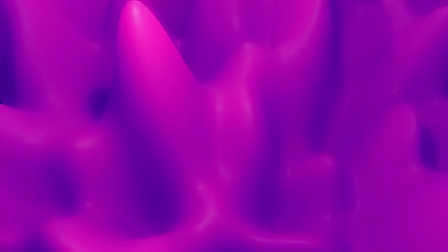 神奇的景观变化。4k抽象循环奇妙的背景，液体梯度的油漆与内部辉光形成山丘或山峰，在周期中平滑变化。紫色的视频素材画面1