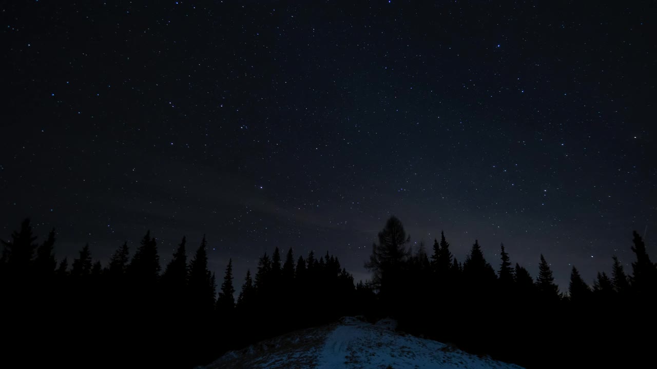 夜空中移动星星的时间间隔视频素材