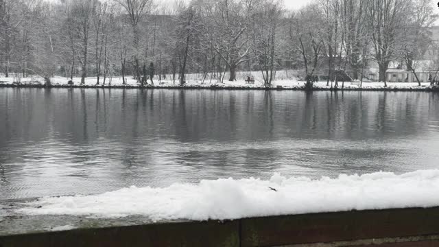 河边下雪了。视频下载