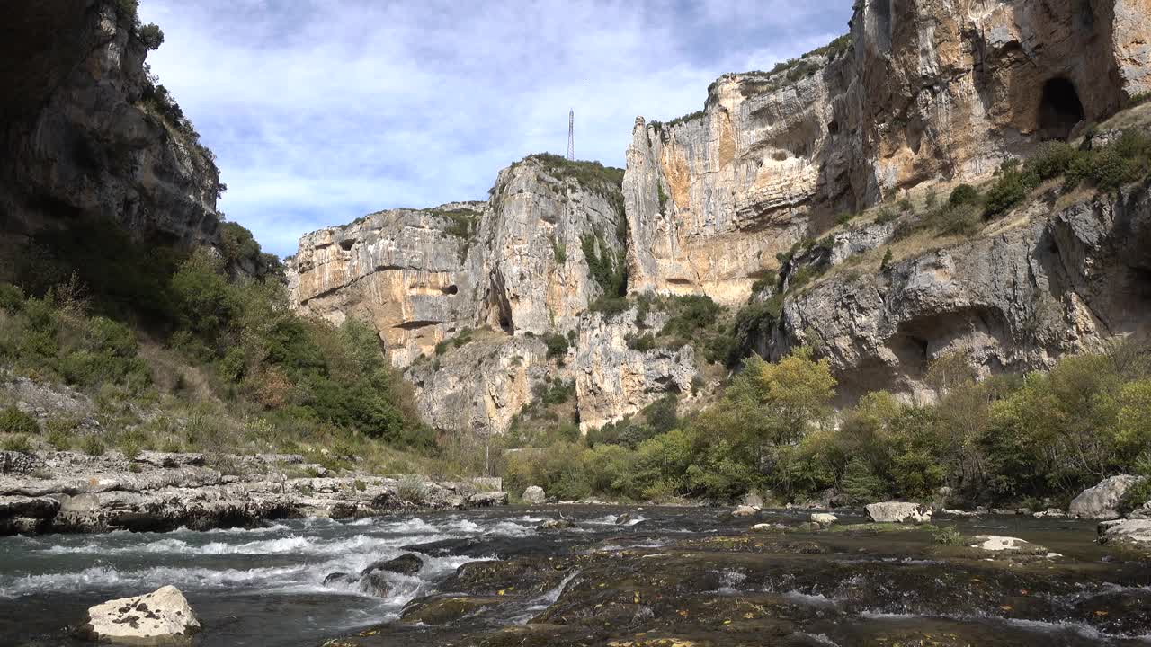 峡谷河瀑布视频素材