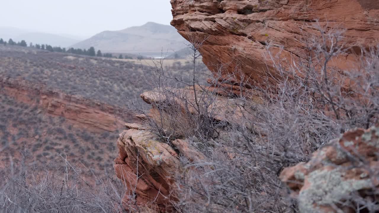 科罗拉多州北部落基山脉丘陵地区正在下雪视频素材