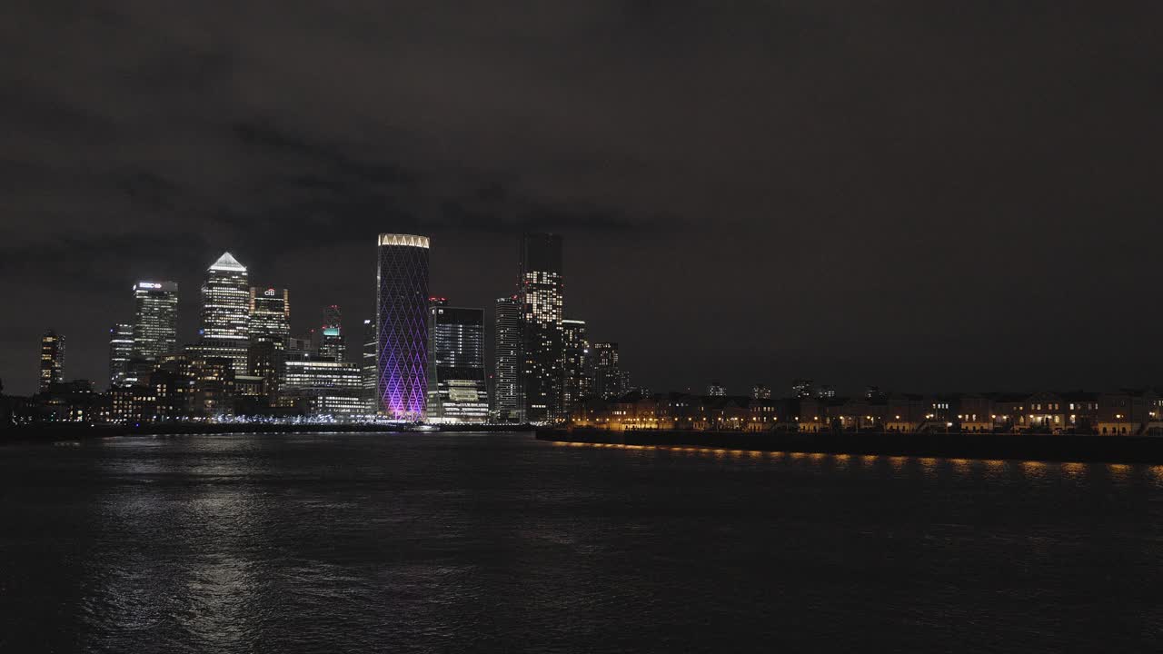 夜晚的城市轮廓视频素材