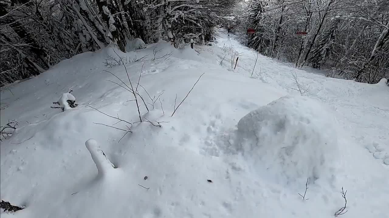 在意大利阿尔卑斯山免费滑雪，头盔POV视频素材