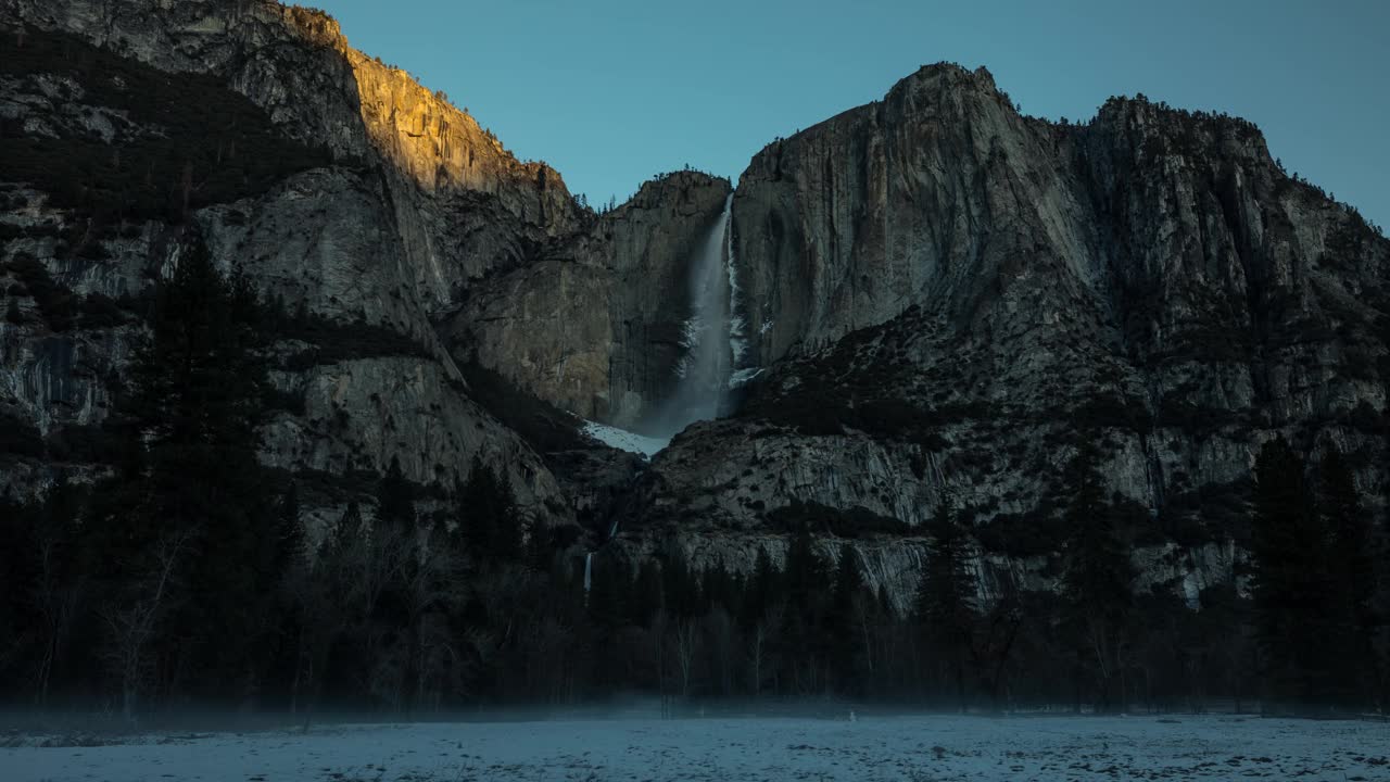 风景时光流逝约塞米蒂黎明约塞米蒂瀑布视频素材