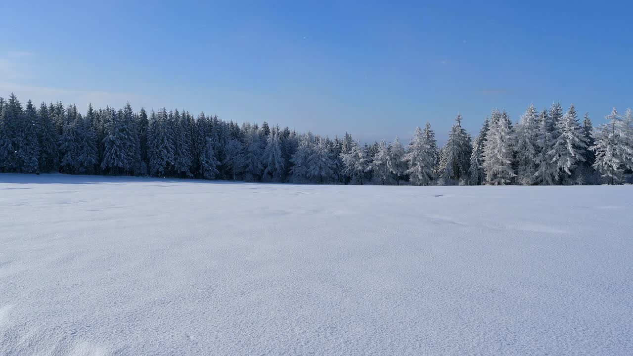 冬季景观，沃瑟库佩山，格斯菲尔德，Rhön，黑塞，德国视频素材