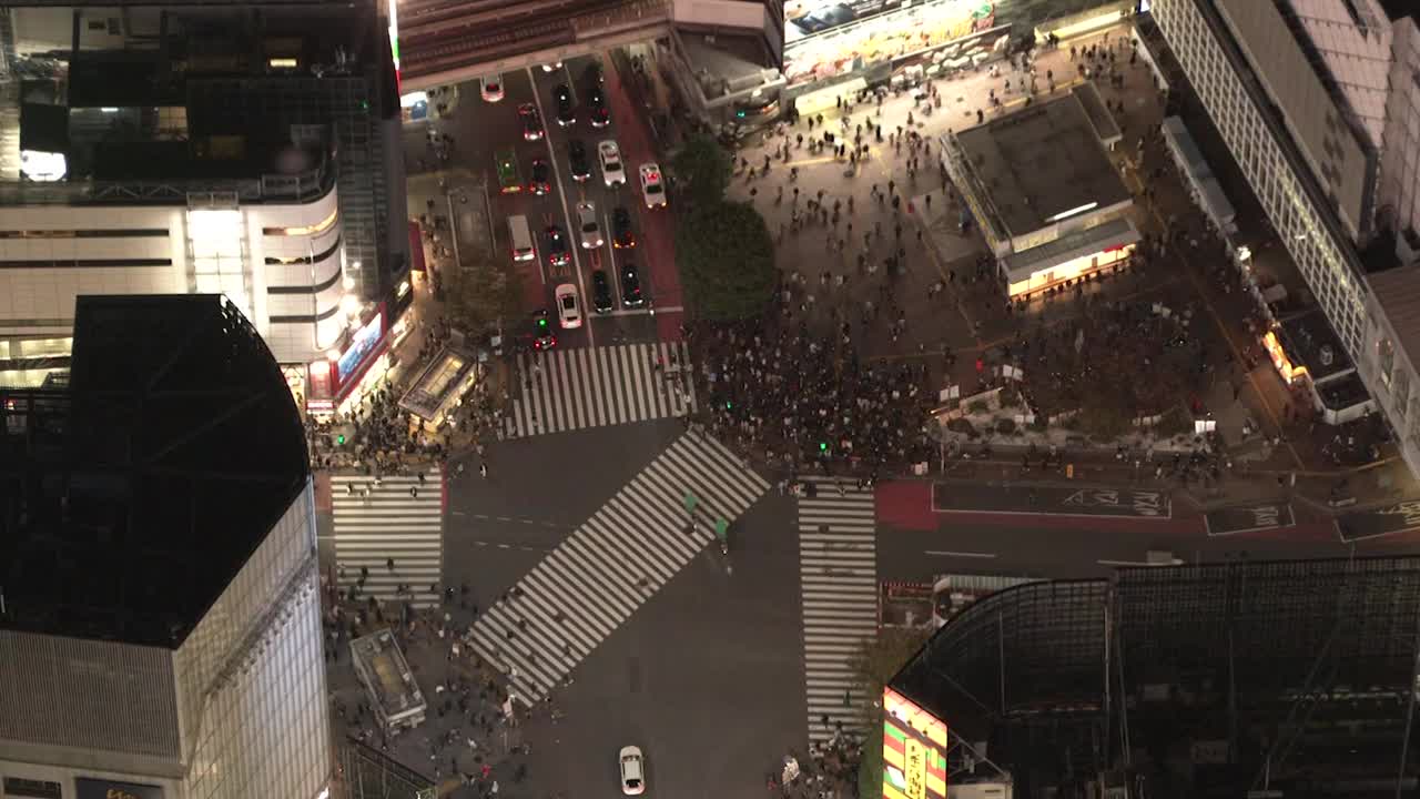 日本东京，涉谷十字路口视频素材