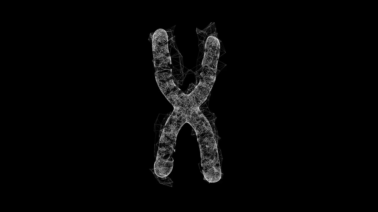 染色体科学医学教育理念。线框低多边形网格网络网格科技视频素材