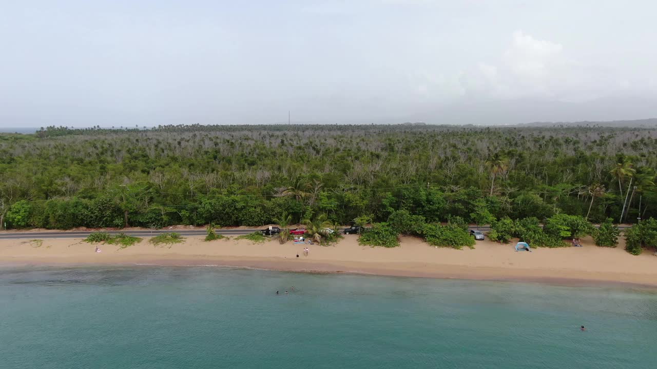 Loiza海滩波多黎各无人机鸟瞰图视频素材