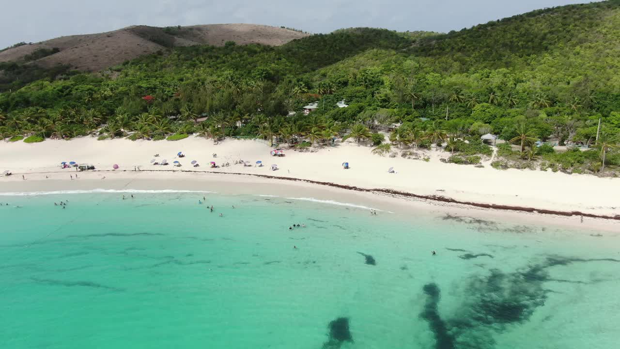 库莱布拉岛海滩波多黎各无人机鸟瞰图视频素材