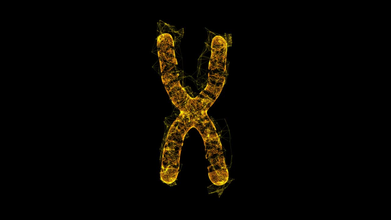 染色体科学医学教育理念。线框低多边形网格网络网格科技视频素材
