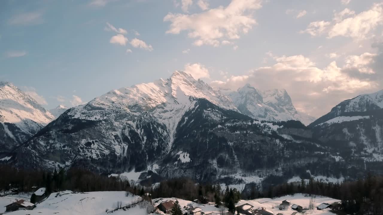 瑞士阿尔卑斯山的雪峰视频素材