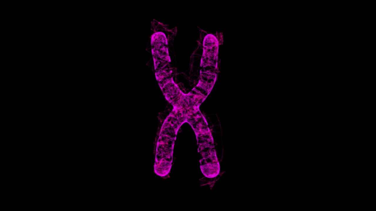 染色体科学医学教育理念。线框低多边形网格网络网格科技视频素材