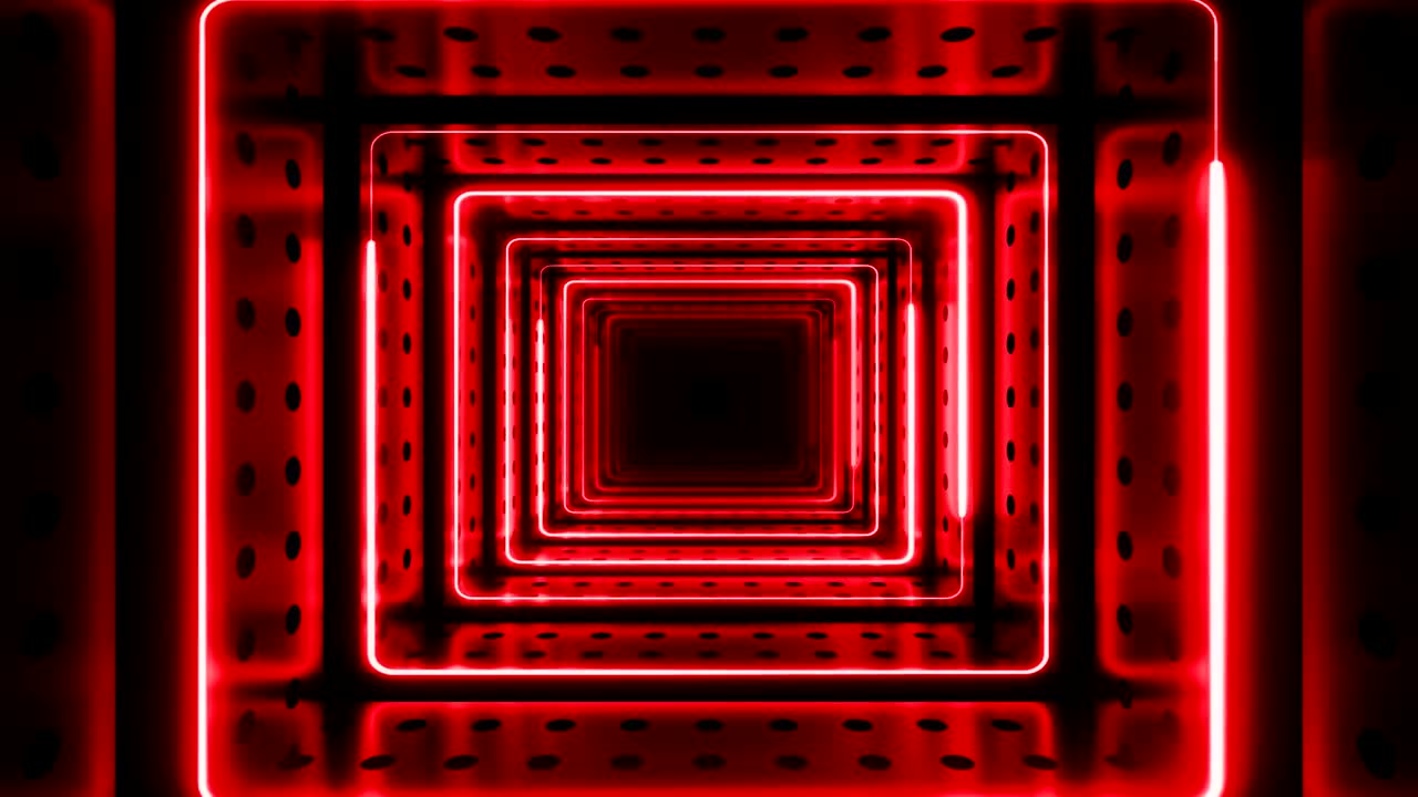 3D红色环路背景走廊视频素材画面1