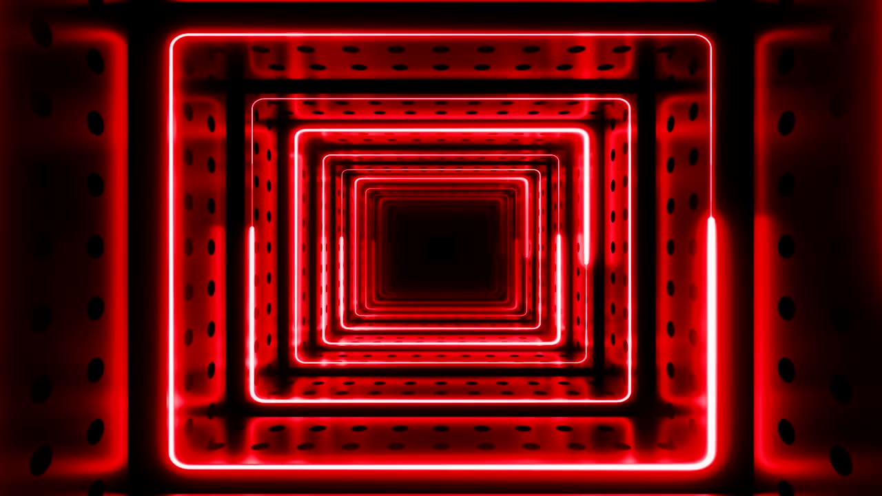 3D红色环路背景走廊视频素材画面2