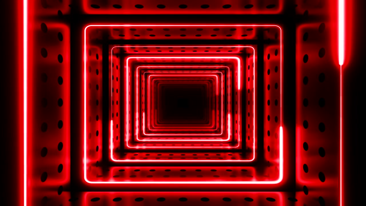 3D红色环路背景走廊视频素材画面3