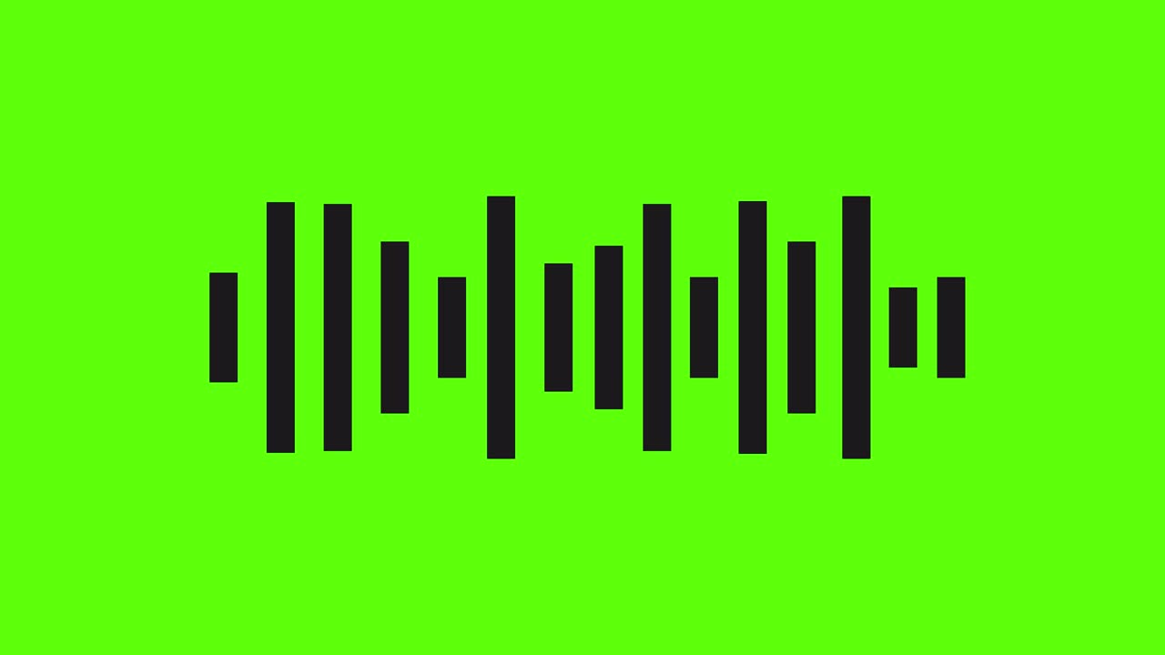 均衡器波动画。声波。音乐或声音概念。绿色的屏幕。4 k视频素材画面1