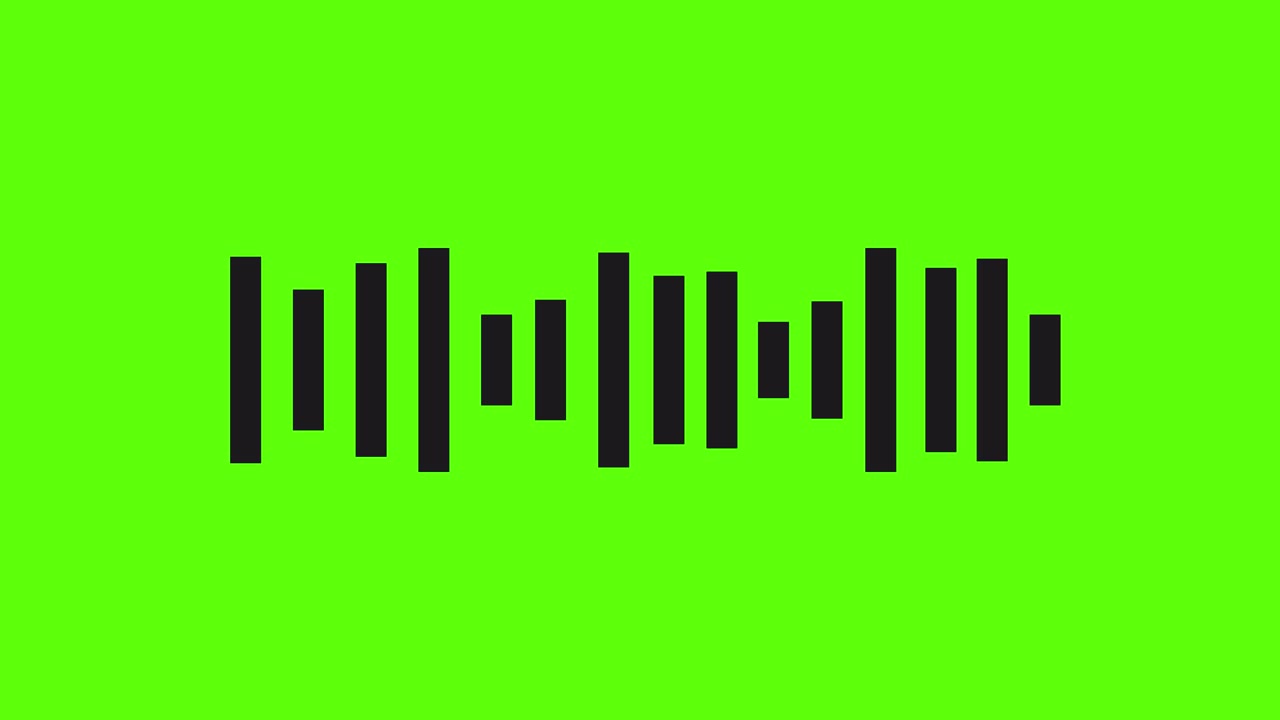 均衡器波动画。声波。音乐或声音概念。绿色的屏幕。4 k视频素材画面2