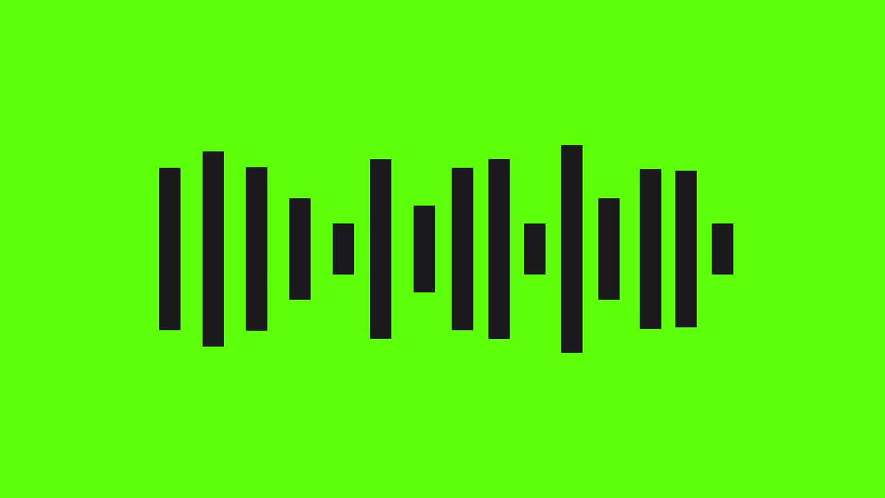 均衡器波动画。声波。音乐或声音概念。绿色的屏幕。4 k视频素材画面3