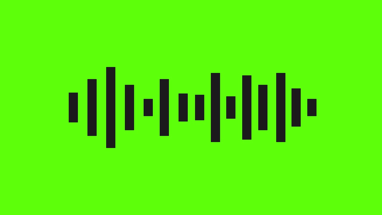 均衡器波动画。声波。音乐或声音概念。绿色的屏幕。4 k视频素材画面4