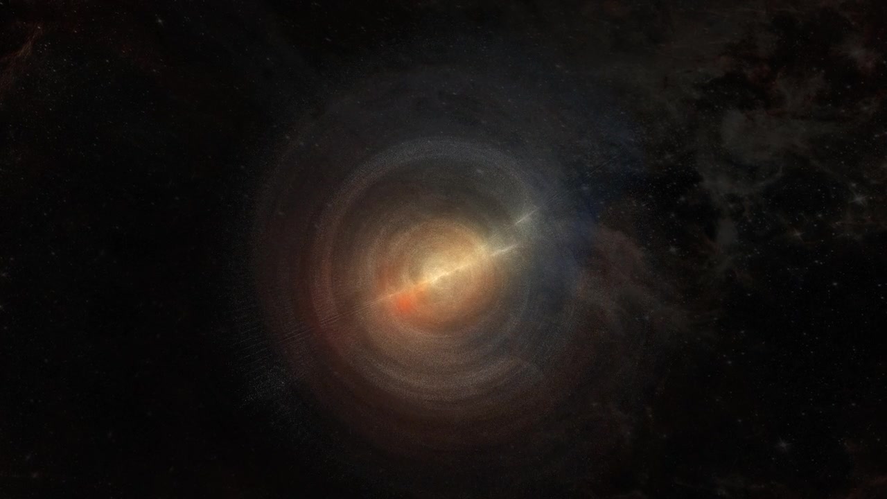 摘要太空飞行在黑暗的太空中飞向神秘的辉光星云。太空探索旋转的能量云。4K 3D艺术插画科幻太空探索旅行到外星星云。视频素材画面4
