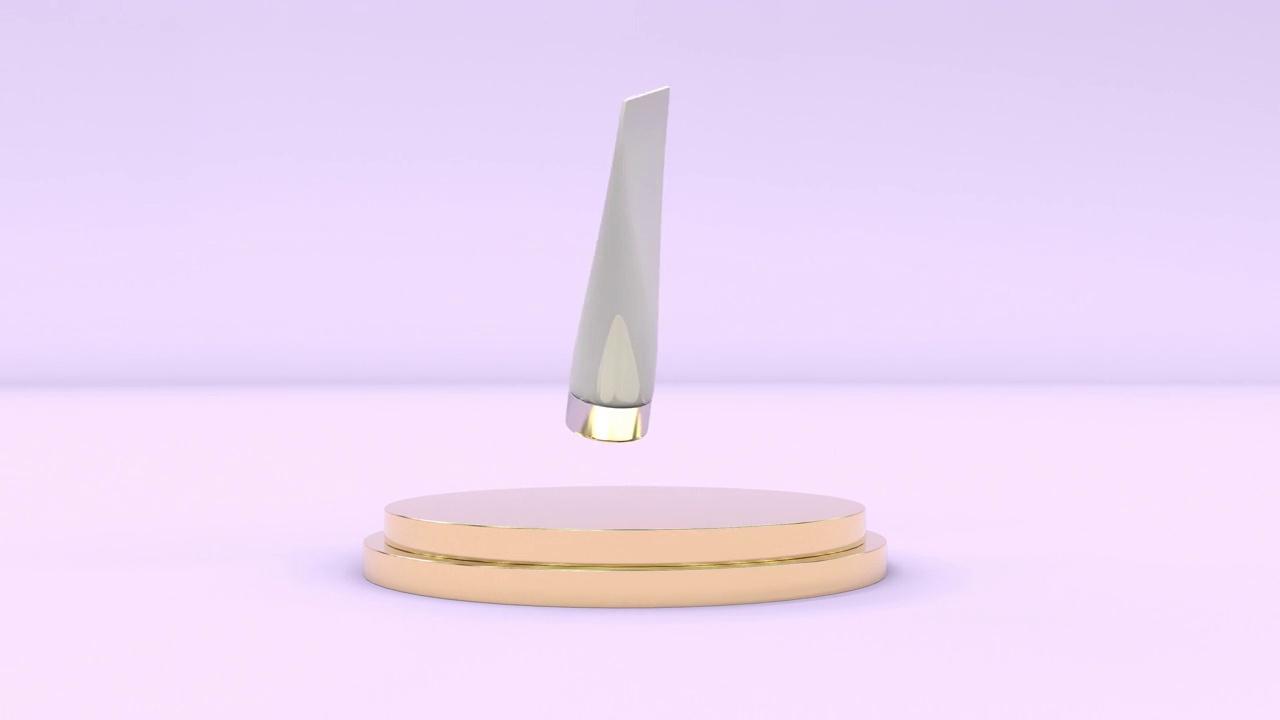 白色塑料管模型粉红色背金属讲台皮肤护理包化妆品3d渲染视频素材画面2