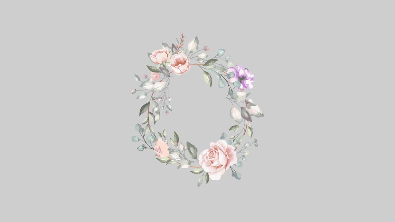 在灰色背景下花在催眠运动旋转的动画视频素材画面4