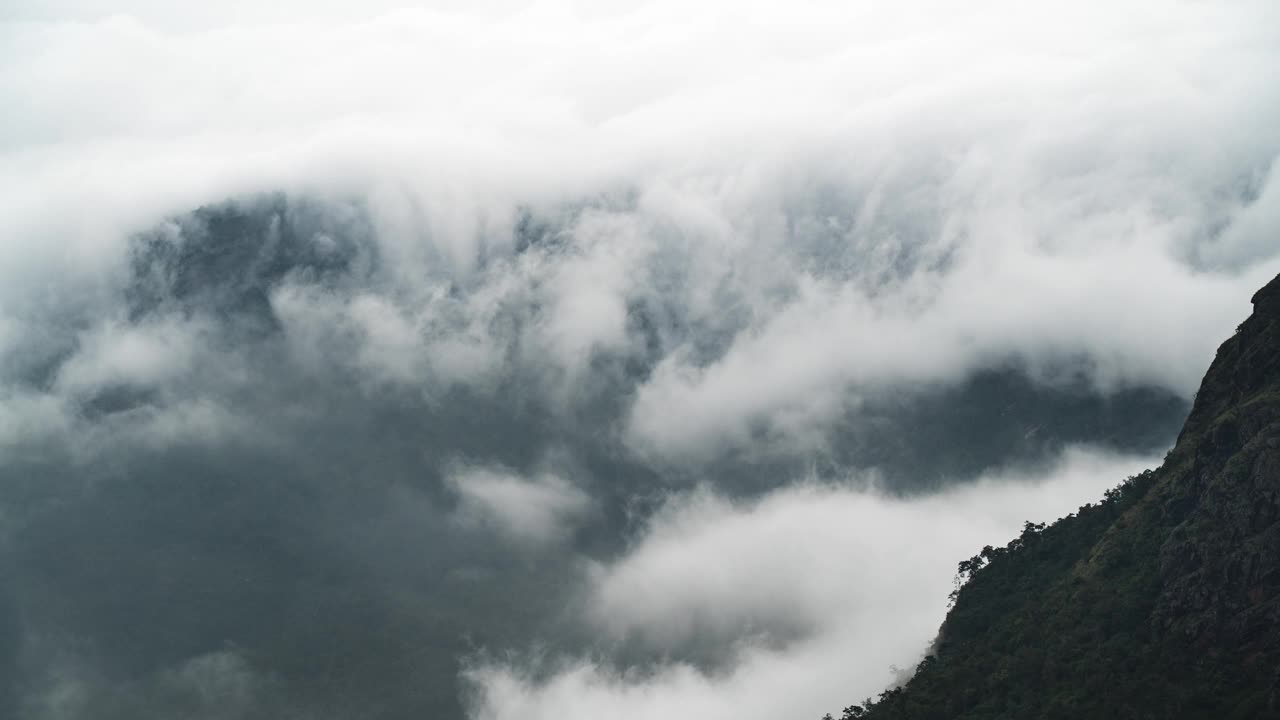 印度泰米尔纳德邦Nilgiris Ooty森林上空的云朵视频下载