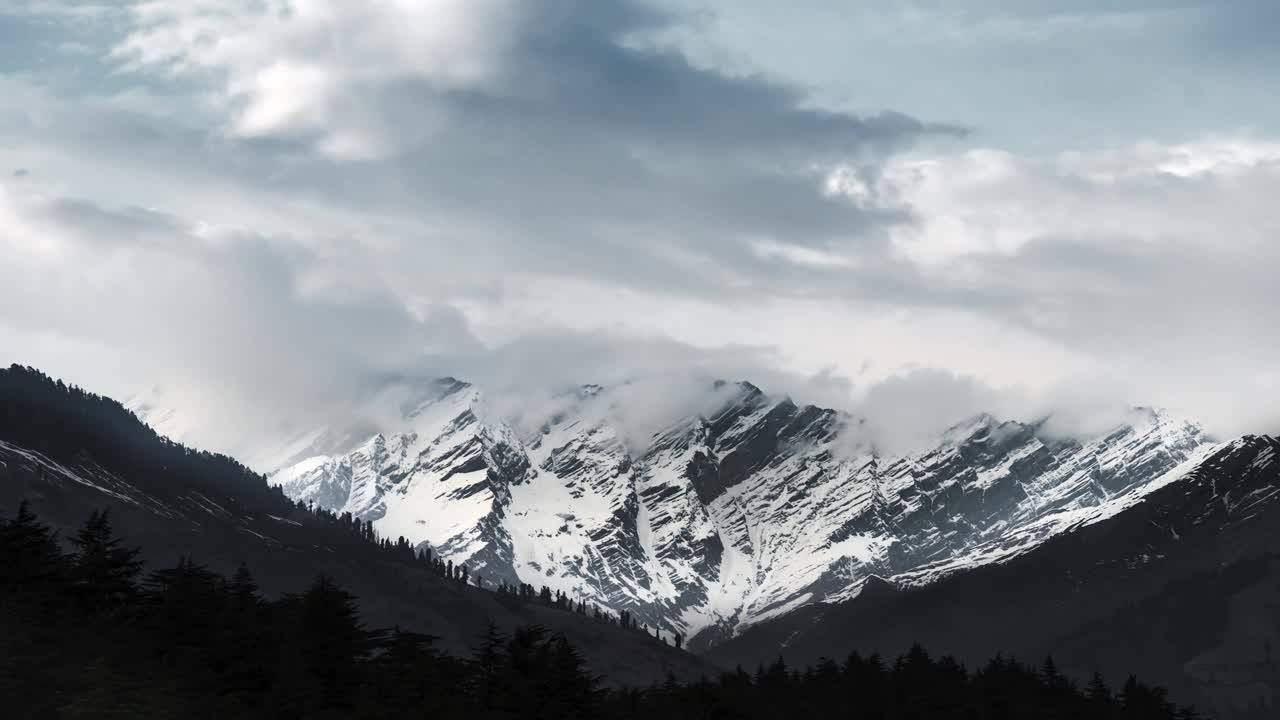 马纳利喜马偕尔邦的雪山视频下载