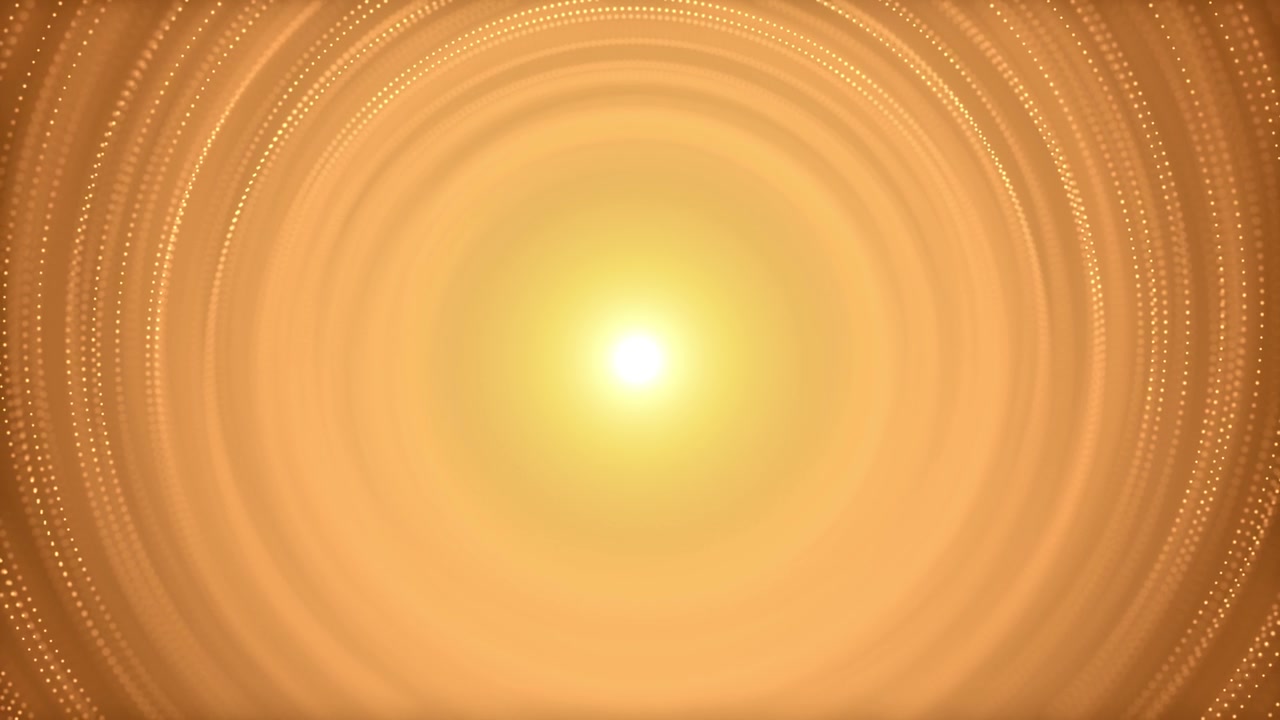 金色粒子条纹流隧道壮观运动，金色粒子条纹奢华。视频素材画面3