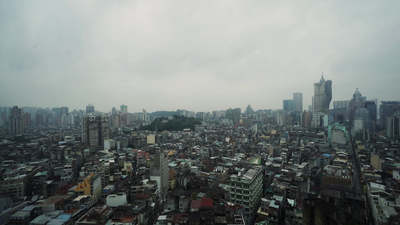 时间流逝，俯瞰澳门城市视频素材画面3