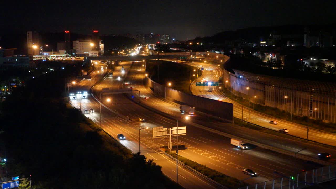 韩国首尔高速公路的时间间隔视频素材