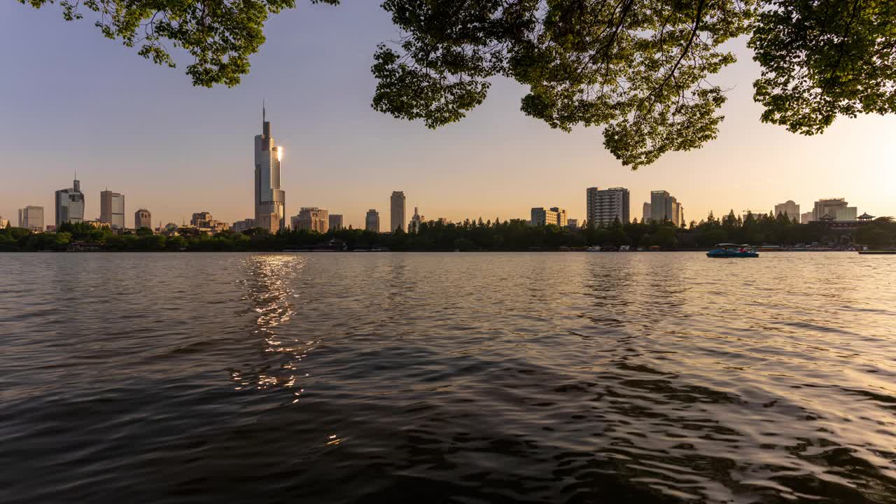 日落时南京的天际线视频素材