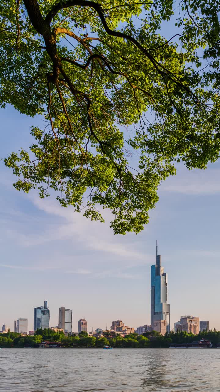 日落时南京的天际线视频素材