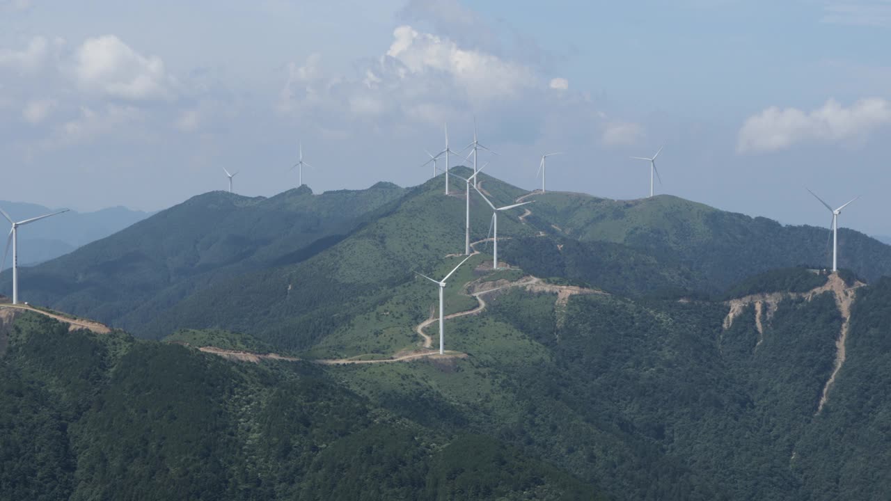 高空风电场航拍图视频素材