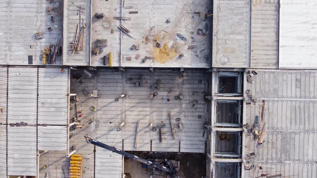 建筑工地空中视频素材