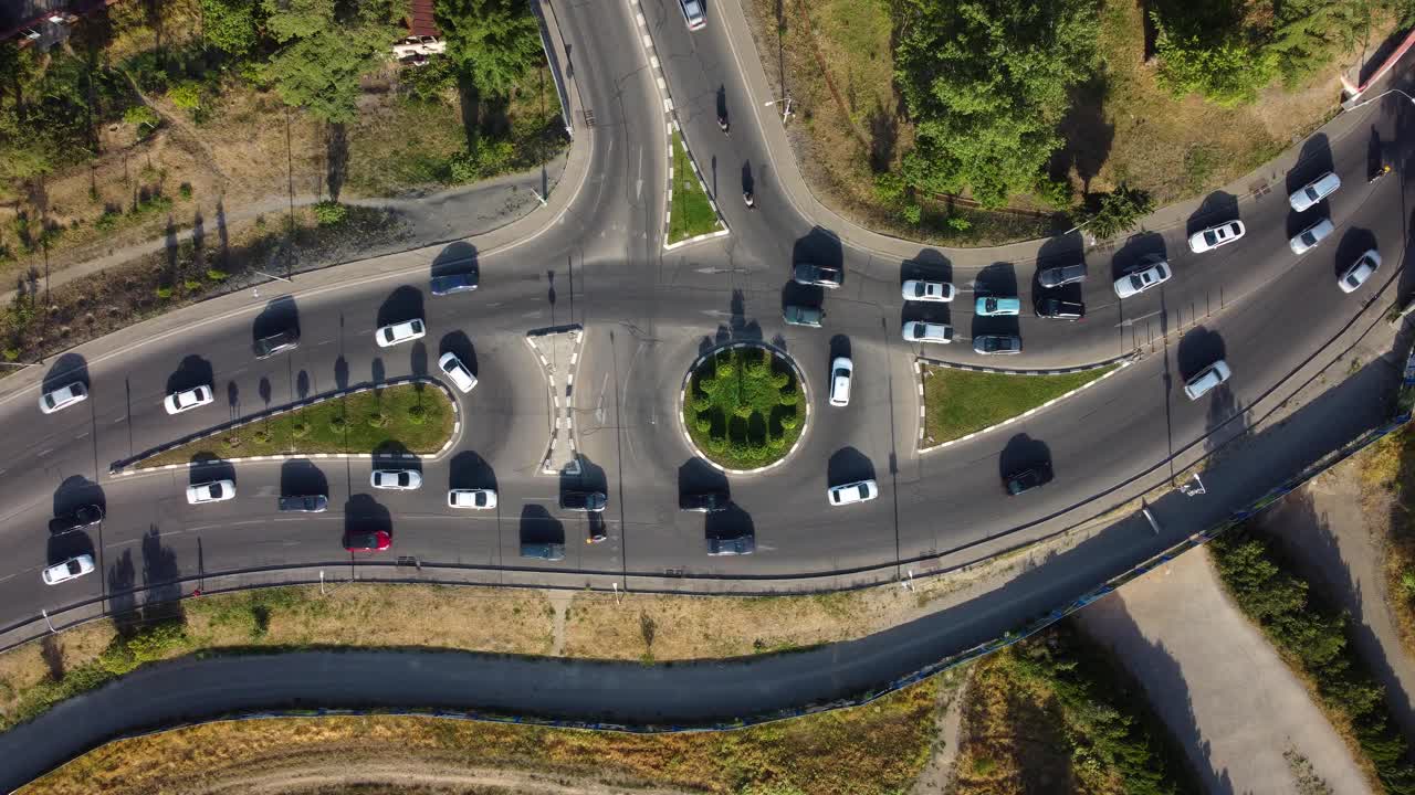 交通高峰时段俯视图视频素材