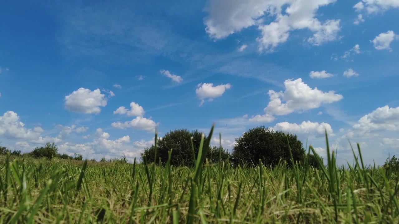 乡村夏季景观的超延时视图。从左向右平移。视频素材画面3