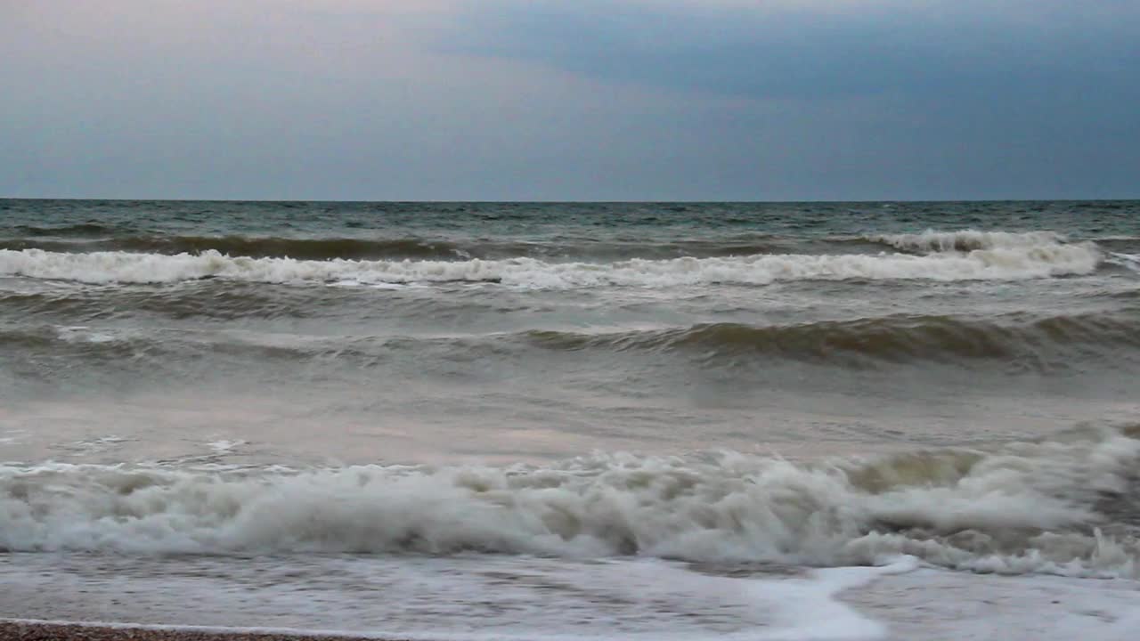 暴风雨天气下的海洋景观视频素材