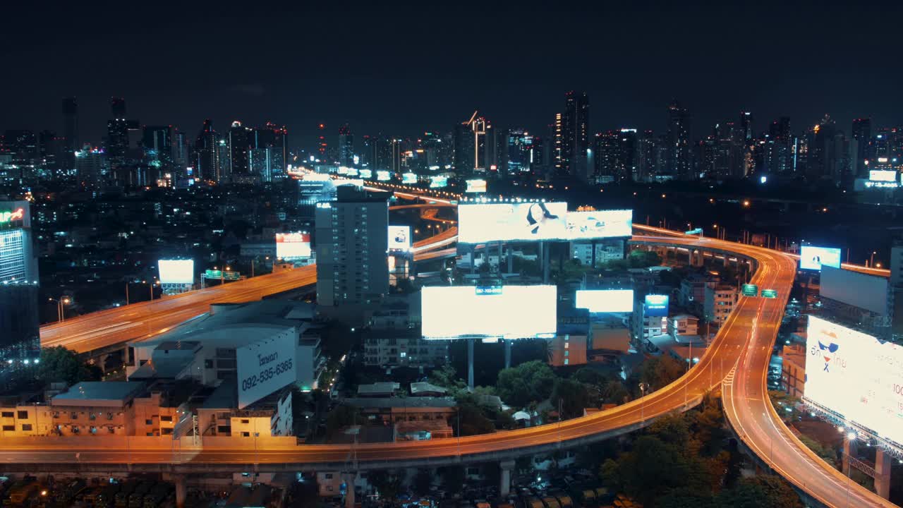 曼谷的夜景。视频素材