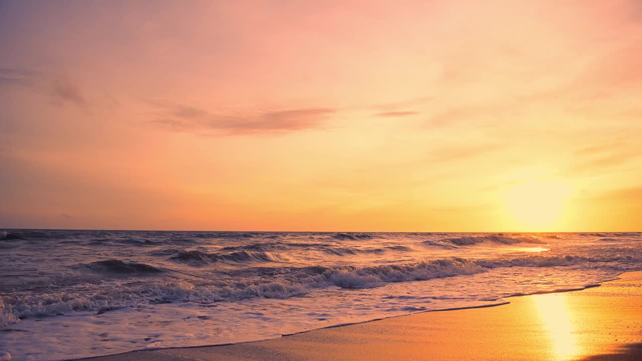 日落海滩视频素材