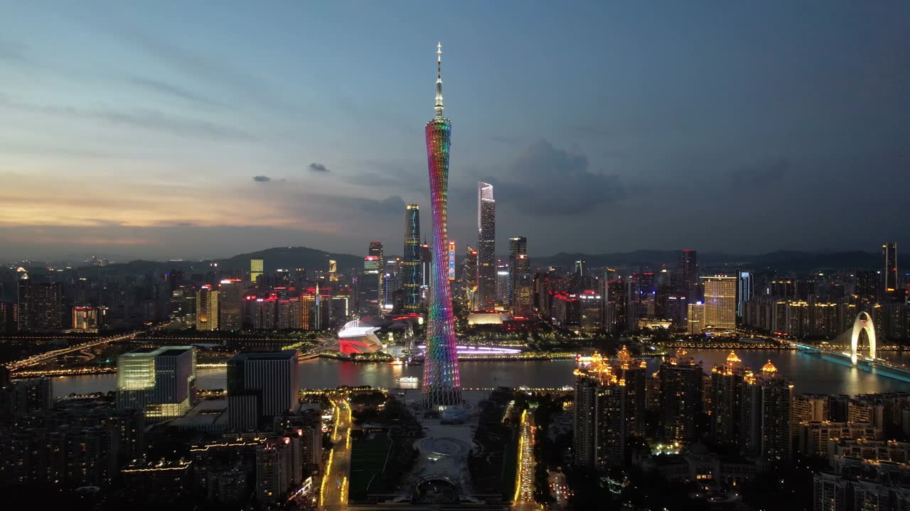 中国广州的广州塔视频素材画面1