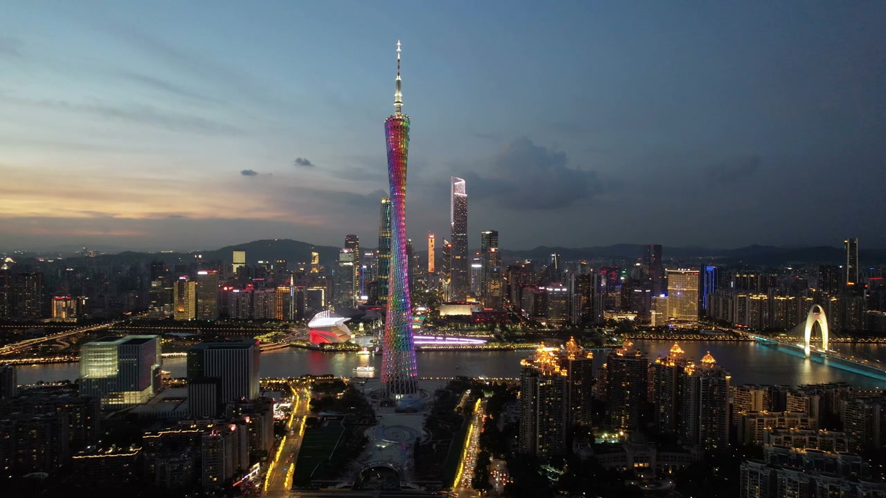 中国广州的广州塔视频素材画面2