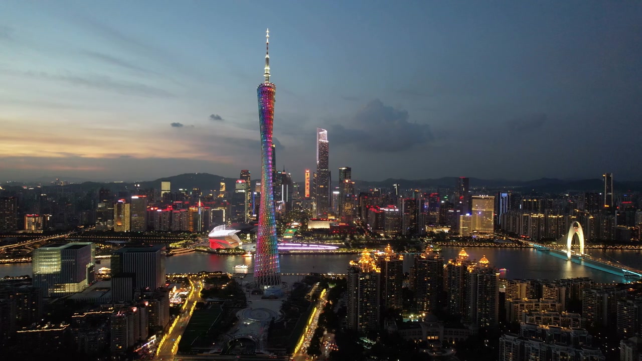 中国广州的广州塔视频素材画面3