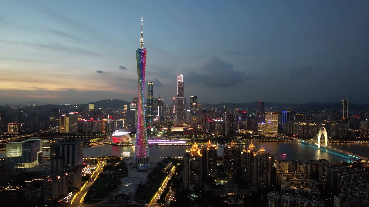中国广州的广州塔视频素材画面4