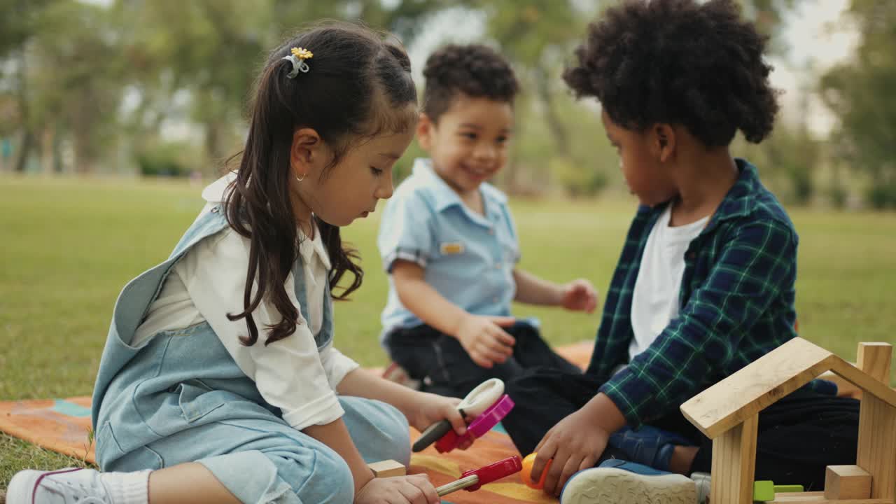 小男孩为了玩他最喜欢的玩具而打架。视频素材